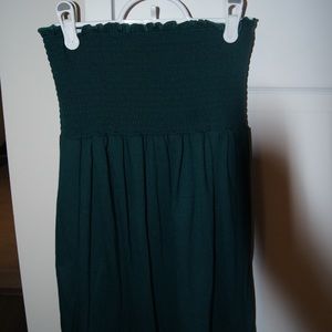 Green strapless dress